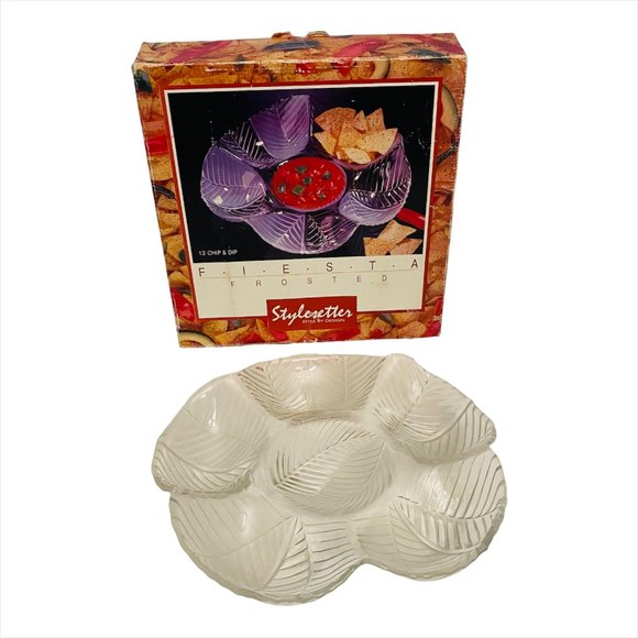 Stylesetter Other - Stylesetter Thick Heavy Frosted Glass Platter Serving Tray Over 3lbs